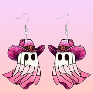 BREAST CANCER AWARENESS PIERCED EARRINGS.